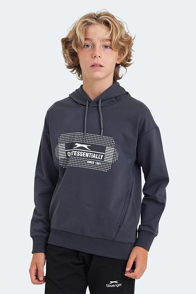 Slazenger Унисекс детски суитшърт LAYO в тъмносив цвят
