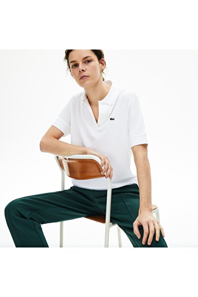 Lacoste Kadın Loose Fit Beyaz Polo