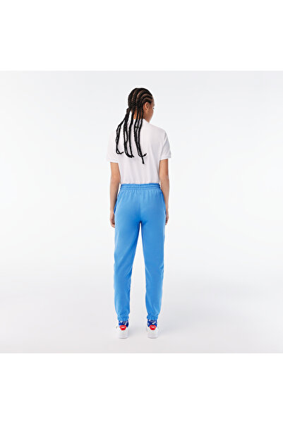 Lacoste x Netflix Kadın Straight Fit Baskılı Mavi Eşofman Altı