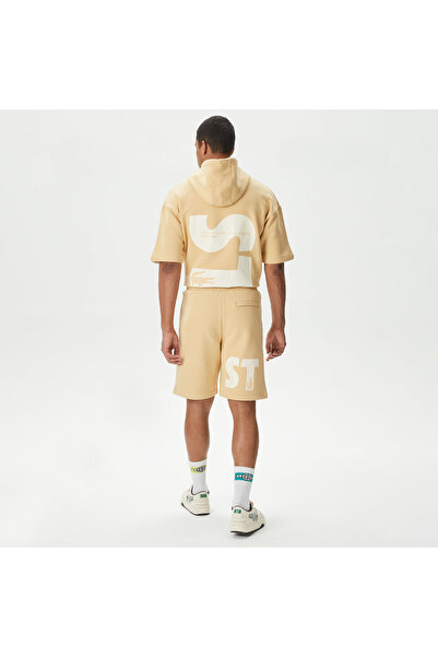 Lacoste Erkek Relaxed Fit Baskılı Bej Şort