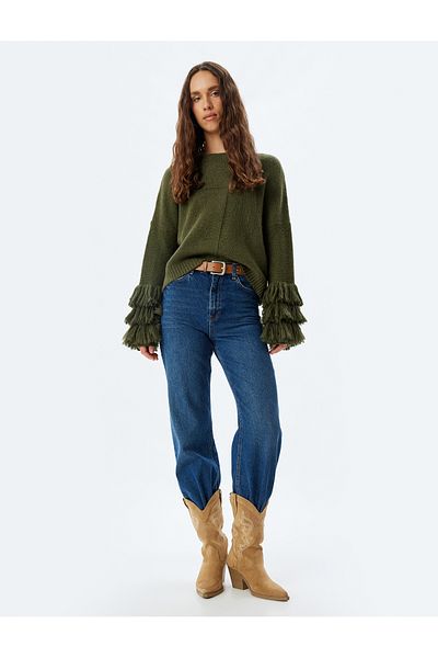 Koton Colorful Knitwear Sweater - Crew Neck and Tassel Detail
