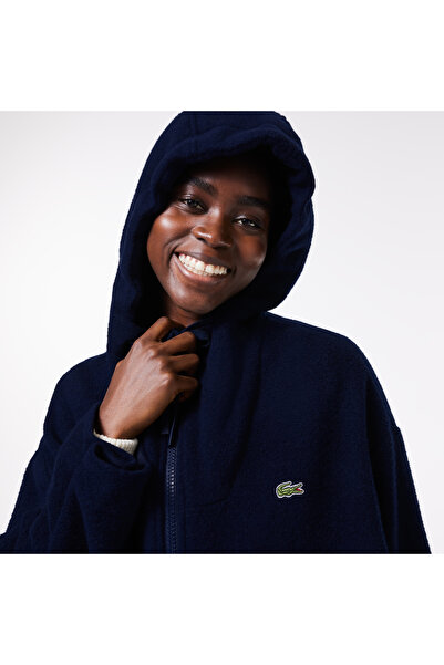 Lacoste Kadın Kapüşonlu Lacivert Mont