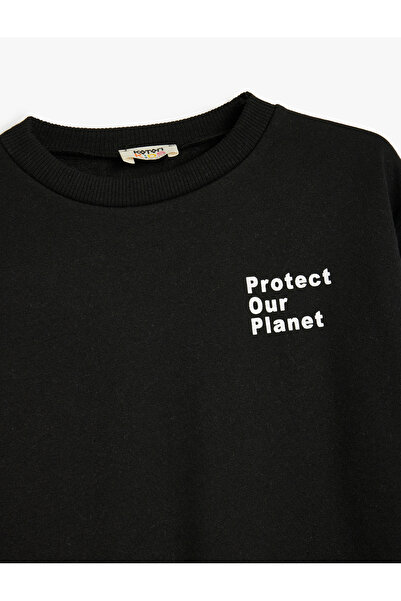 Koton Slogan Baskılı Uzun Kollu Bisiklet Yaka Sweatshirt