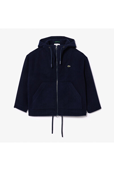Lacoste Kadın Kapüşonlu Lacivert Mont
