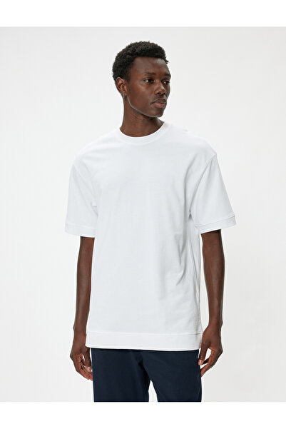 Koton Pamuklu Kısa Kollu Bisiklet Yaka Oversize Tişört