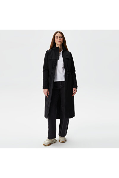 Lacoste Kadın Kapüşonlu Baskılı Siyah Mont