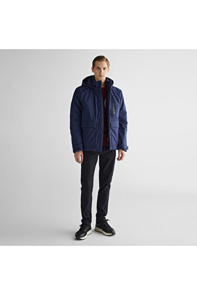 Gant Erkek Lacivert Kapüşonlu Logolu Mont