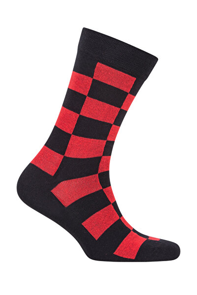 NORTH ICE Черни мъжки карирани чорапи