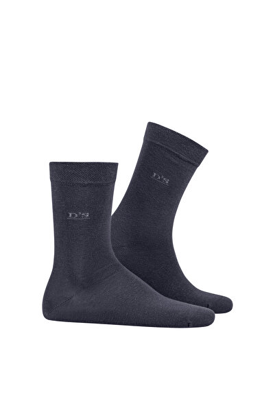 D'S Damat Мъжки памучни чорапи, 2-пакет, Basic Anthracite