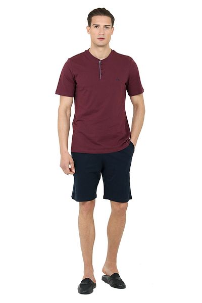 Damat طقم شورت Ds Loungewear باللون الأحمر الداكن