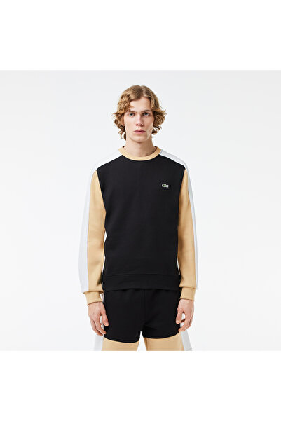 Lacoste Erkek Classic Fit Bisiklet Yaka Renk Bloklu Siyah Sweatshirt