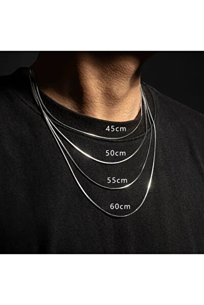 CAXBERN Çelik Model Unisex İnce İtalyan Zincir Kolye