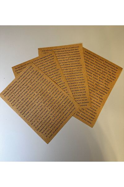 SF SCRAPBOOK KIRTASİYE English Word Sentence Sticker Scrapbook Journal Scrapbooking (Brown 4 Sheets)