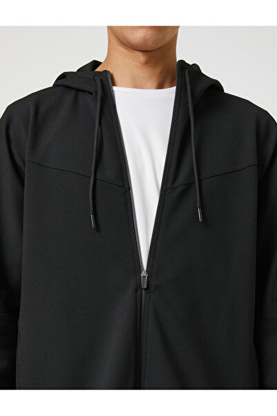 Koton Hooded Sports Sweatshirt with Modal Blend Stitching Detail
