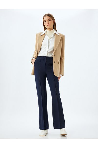 Koton Slim Fit Fabric Trousers with Pockets - Standard Waist