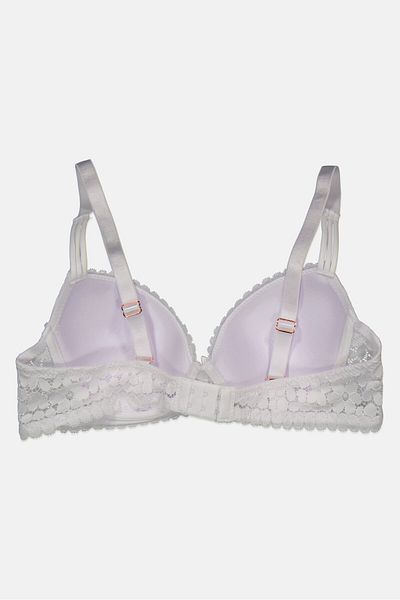 Marilyn Monroe Women Padded Underwired Lace Bra, White