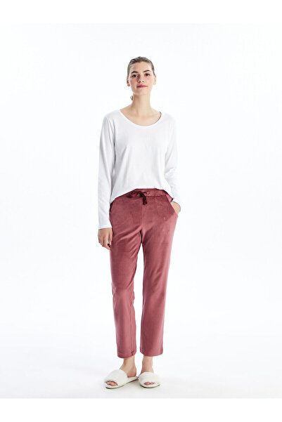 LC Waikiki LCW DREAM Plain Velvet Women's Pajama Bottom with Elastic Waist