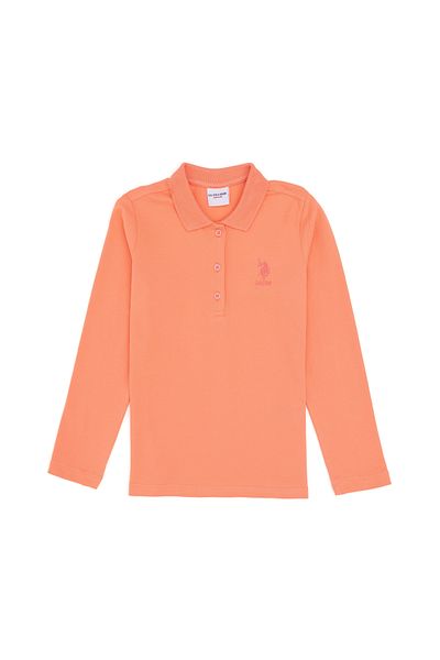U.S. Polo Assn. Girl's Salmon Polo Neck Basic Sweatshirt 50296377 -Vr047