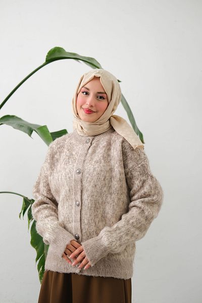 lurex moda Pulover tricotat cu nasturi în față