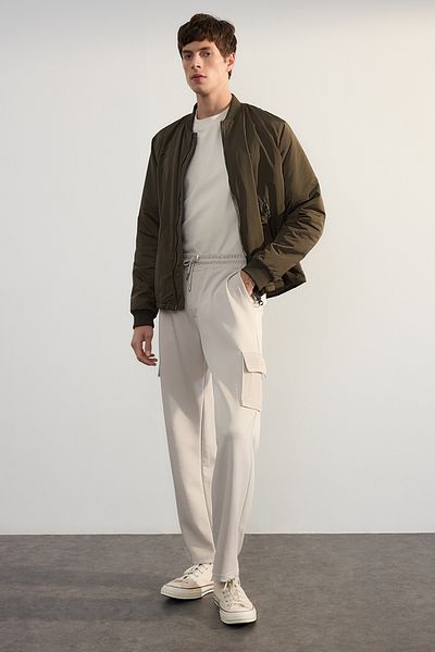 Trendyol Collection Φαρδύ διχτυωτό παντελόνι Mink Color με τσέπες Cargo, Limited Edition TMNAW25EA00026