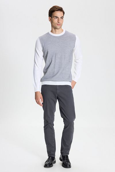 ALTINYILDIZ CLASSICS Чоловічий жакардовий светр Ekrugri Yunlu Standard Fit Regular Fit з круговим вирізом горловини