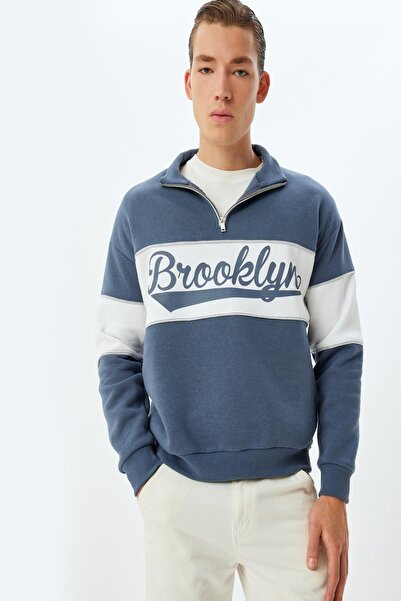 Koton Mavi Erkek Yetişkin Sweatshirt 5WAM70029MK