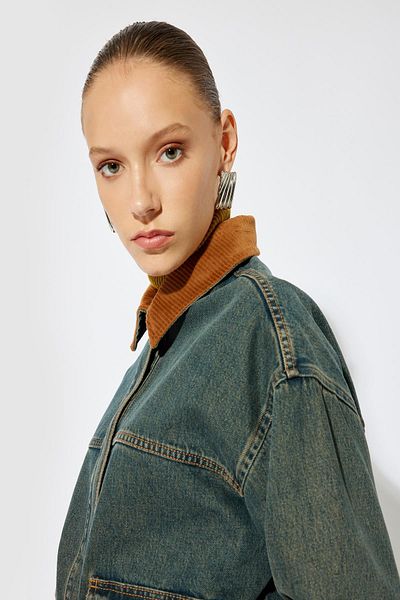 Koton Дамско тъмно индиго яке - 5Wal50031Md