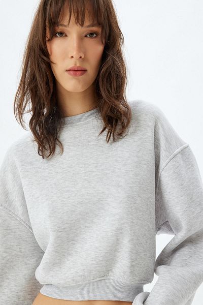 Koton Graues Damen-Sweatshirt 5WAK10051EK