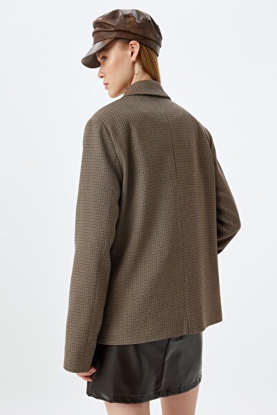 Koton Hnědá kostkovaná bunda pro mládež 5Wal20163Iw