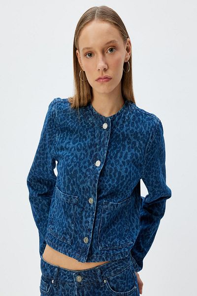 Koton Dámská bunda Medium Indigo - 5Wal50056Md
