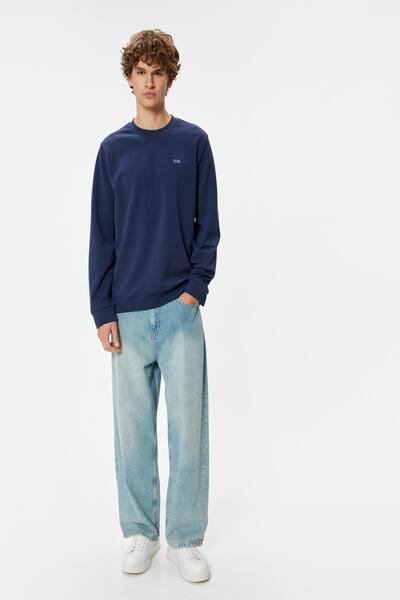 Koton Navy Blue Men's Adult Sweatshirt 5Wam70084Mk