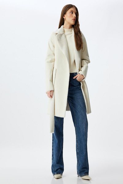 Koton Off-White-Mantel für Damen – 5WAK00023EW