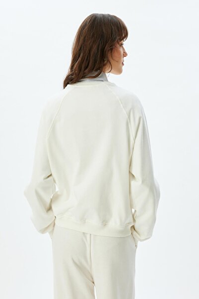 Koton Λευκό Γυναικείο Φούτερ 5WAK10224EK