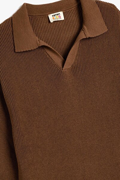 Koton Кафяв пуловер за момче 5Wkb90014Tt