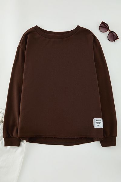 Trendyol Curve Crew Neck Brown Knitted Sweatshirt - Regular Fit Tbbaw25Ao00025