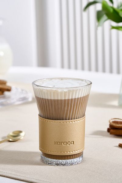 Karaca Leather Cool Touch - 210 ml Gold Latte Glass
