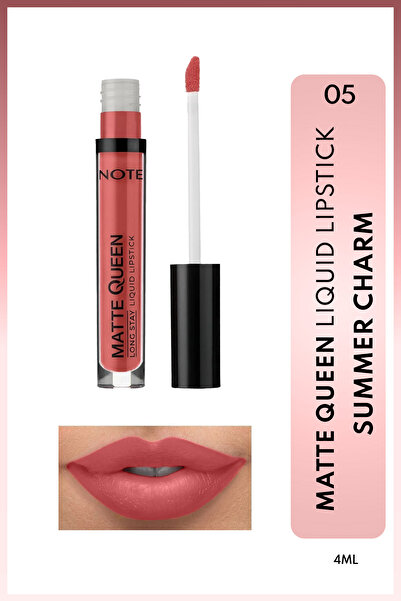 NOTE Matte Queen Lipstick Kalıcı Mat Likit Ruj - 05 Summer Charm - Pembe