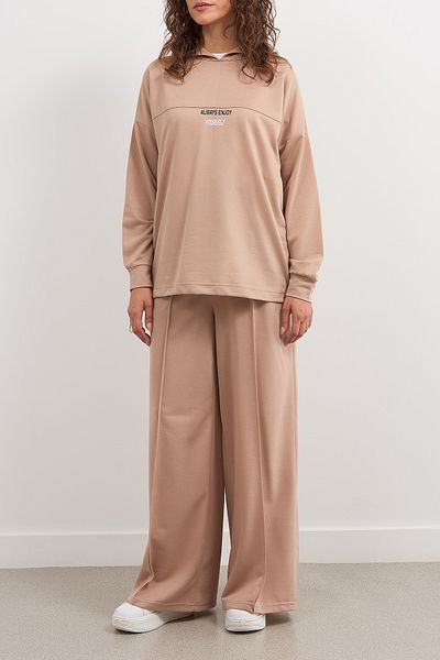 Edit by Trendyol Mink Embroidery Detailed Hooded Knitted Top and Bottom Set Tedaw25Us00024
