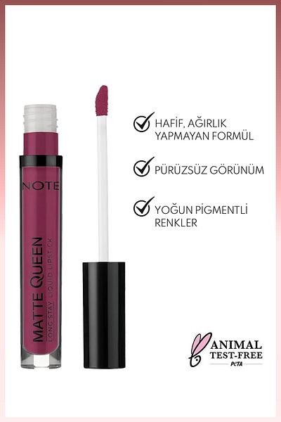 NOTE Matte Queen Lipstick Lasting Matte Liquid Lipstick - 19 Berry Blast - Purple