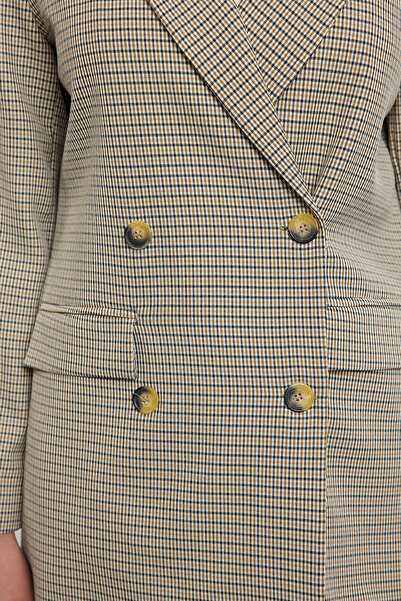 Trendyol Collection Кафяв блейзър яке с шарка на хрътка зъби - Twoaw25Bc00036