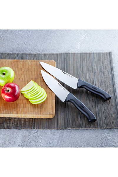 PİRGE Siyah Saplı Ecco Şef Çiftler Bıçak Seti 16 Cm Ve 19 Cm 35141