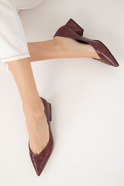 SOHO 1966 Model Claret Red Honeycomb Women's Classic Heeled Shoes