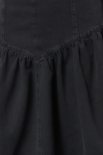 Trendyol Collection Maxi Flounced černá džínová sukně - TWOAW25ET00036