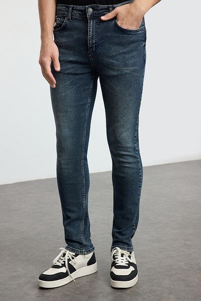 Trendyol Collection Σκούρο Navy Slim Fit Jeans με ελαστικό ύφασμα - TMNSS21JE0067