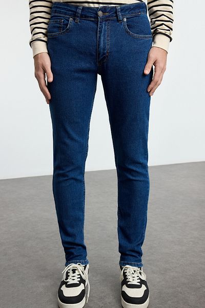 Trendyol Collection Τζιν τζιν με ελαστικό ύφασμα Navy Blue Skinny Fit - Slim Fit TMNAW25JE00005