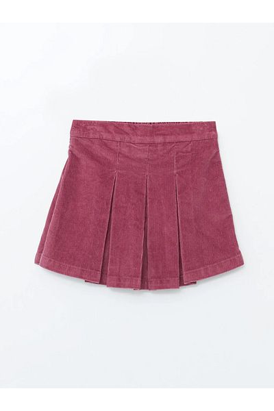 LC Waikiki Lcw Kids Light Plum Elastic Waist Velvet Girl's Shorts Skirt