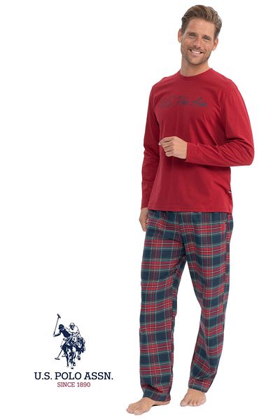 U.S. Polo Assn. Ανδρικά Nova Home Wear & Σετ Πιτζάμες-Μακρυμάνικο και Καρό Λεπτομέρεια- MER.1.8.D.E.D.92.US.8.P5.Q/1
