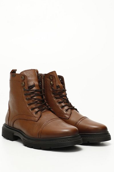 GÖNDERİ(R) Taba Floter Gön Genuine Leather Zippered Lace-Up Men's Boots 81501