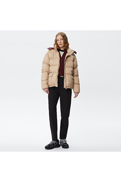 Lacoste Kapüşonlu Kapitone Kadın Bej Mont