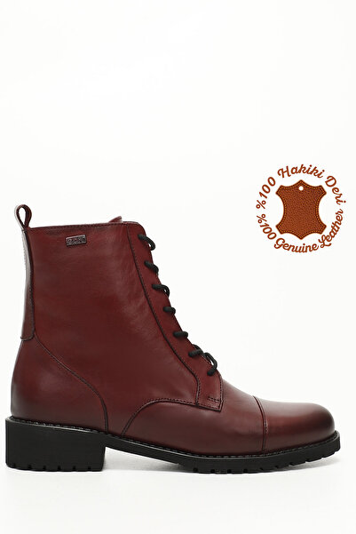 GÖNDERİ(R) Damskie/Dziewczęce bordowe buty z gumową podeszwą i suwakiem ze sk...